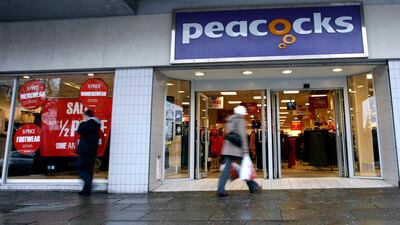 Peacocks: UK clothing stores Peacocks (423 stores) is part of the UK’s Edinburgh Woollen Mill (EWM) Group, wand went into administration in November last year. Around 4,700 jobs are at risk across the EWM group. Bloomberg