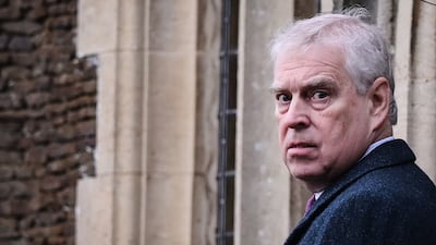 Britain's then-Prince Andrew seen at a Christmas Day service at St Mary Magdalene Church in Sandringham in 2022. He has now been arrested over suspected misconduct in public office, police have confirmed. AFP / File