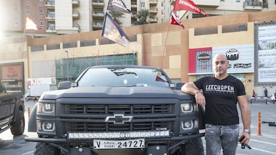Fadi Nazih with his prize-winning Chevrolet. Leslie Pableo for The National