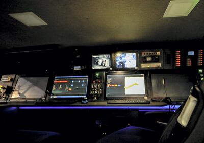 The Speerhead 360 Long Range Mobile Intelligence Platform can accommodate two or three crew. Victor Besa / The National.