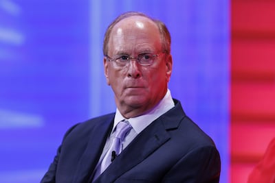 Larry Fink, chief executive of BlackRock will speak during the Abu Dhabi Finance Week. Bloomberg