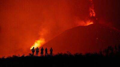 The on La Palma volcano has been erupting for six weeks. AP