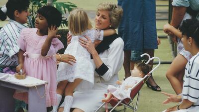 Diana, Princess of Wales, at a Dr Barnardo's Home in Auburn, New South Wales, Australia, January 1988. Getty Images