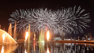 The spectacle combined light, water and pyrotechnics for a more immersive experience. Pawan Singh / The National