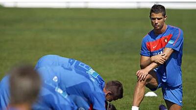 Cristiano Ronaldo, right, has not scored for Portugal since he netted against the Czech Republic in Euro 2008.