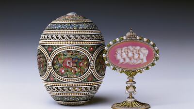 The Mosaic Egg by Faberge features the cameo images of the Romanov children. Photo: Royal Collections Trust