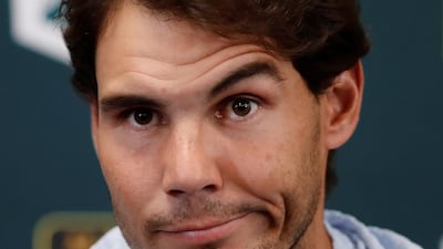 Rafael Nadal during a press conference after withdrawing from the Paris Masters. Reuters