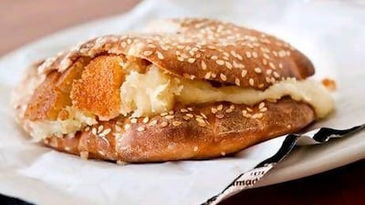 The gooey goodness that is kunafa in ka'ak. Courtesy Arva Ahmed