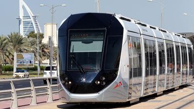 Tourists and residents have taken almost 1 million trips on the Dubai Tram in the first quarter of this year. Ali Haider / EPA