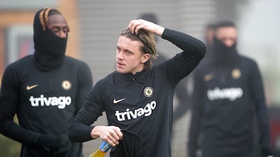 Chelsea's Conor Gallagher trains. PA
