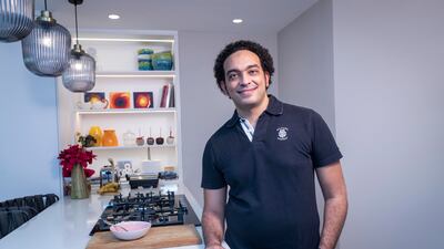 Amr Kinawy, co-founder of delivery platform MyEatPal, moved to Dubai in August 2020 to pursue start-up ambitions inspired by personal health issues and the need for a safe, healthy diet amid a busy lifestyle. Antonie Robertson / The National