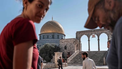 Israeli extremists storming the Al Aqsa Mosque compound in occupied East Jerusalem. AFP