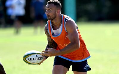 Quade Cooper takes part in an Australia training session. Getty Images