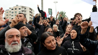 Protesters in Al Azhari Square in the coastal city of Latakia. AFP