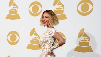 Beyonce, in Michael Costello, at the 56th annual Grammy Awards at the Staples Centre in Los Angeles, California, on January 26, 2014. EPA