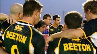 Players held a fund-raising rugby match for Jonathan Beeton at the Sevens Stadium.