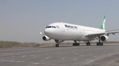 The Mahan Air plane that was forced to land at Hodeidah airport, Yemen, after being diverted from Sanaa. Reuters
