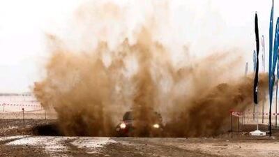 Racers from around the world gathered on a dirt patch beside the Marina Mall to try out the makeshift racing track and determine rankings for the Abu Dhabi Desert Challenge.