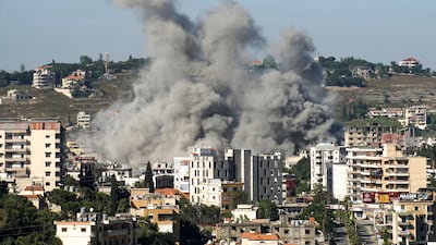 Israeli air strikes targeted the southern Lebanese city of Nabatieh. AFP