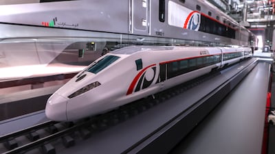 A new high-speed train in the Emirates is expected to reach speeds of 350kph. Victor Besa / The National