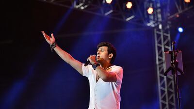 Sonu Nigam performing in 2017 in Delhi. Getty Images