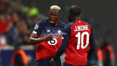 Victor Osimhen of Lille celebrates after he scores his sides first goal. Getty Images
