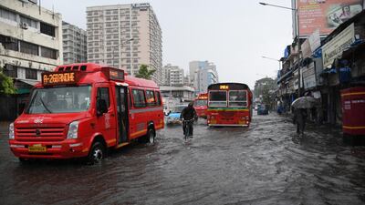 Flooded streets after heavy rainfall brought by cyclone Tauktae to Mumbai in India. EPA