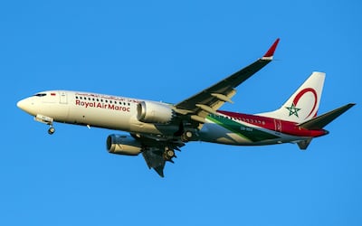 A Royal Air Maroc plane landing at London's Heathrow Airport. The airline is planning to quadruple its fleet to 200 aircraft by 2037. PA Wire.
