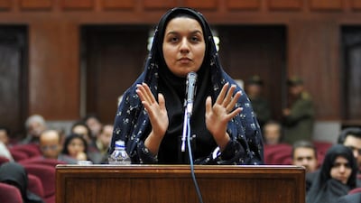 Rayhaneh Jabbari at her trial in Tehran in 2008. Golara Sajadieh / EPA
