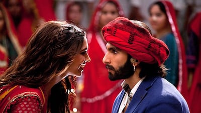 Deepika Padukone and Ranveer Singh's first film together was 2013's 'Goliyon Ki Raasleela...Ram-Leela.' Courtesy Eros International