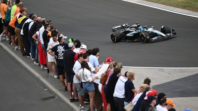 Mercedes driver George Russell took third place after overtaking Charles Leclerc with eight laps to go. EPA