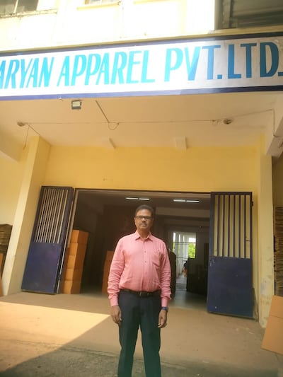 Thomas Olicakl, 65, Managing Director of Maryan Apparel Private Limited standing outside the factory in Kannur in Keral, India. The firm makes uniform for Israeli Police but has refused to deliver order to protest against the attack on Al Ahli Arab Hospital in Gaza that killed at least 500 people. Photo: Thomas Olickal