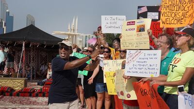 A crowd of Abu Dhabi residents gathered on the Corniche on August 21 to see weatherman Al Roker film a segment of the Today show. Delores Johnson / The National
