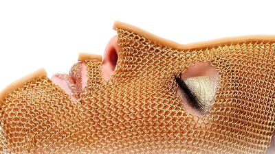 The gold facial mask used in the spa at the Jumeirah Zabeel Saray in Dubai. Courtesy Jumeirah Zabeel Saray