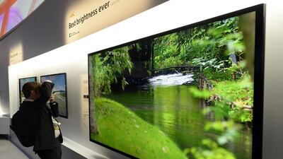 Sony’s 85-inch 4K LED TV on display at the 2014 International Consumer Electronics Show. MIchael Nelson / EPA