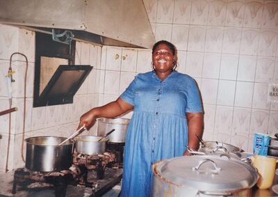 Ms Fabiyi cooking at her first Biggy restaurant in Deira, Dubai.
