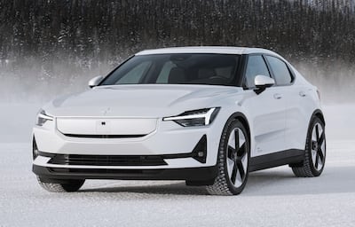 The Polestar 2 offers a claimed driving range of up to 546km, with 2024 models available in the UAE from Dh89,900. Photo: Polestar