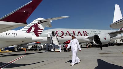 Qatar Airways is adding routes to Sharjah and Dubai’s Al Maktoum airport to double its number of destinations in the UAE. Karim Sahib / AFP