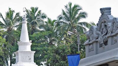 TO GO WITH AFP STORY BY MEL GUNASEKERA, Sri Lanka-environment-wildlife-elephant, FOCUS (FILES) This April 15, 2009 file photo shows a Sri Lankan mahout and a temple elephant taking part in a religious ritual at a temple in the Bellanvila suburb of Colombo as part of the traditional new year rituals. Wildlife groups in Sri Lanka are threatening to boycott the country's first national survey of wild elephants after a minister said it would be used to identify animals for use at temples. AFP PHOTO / Lakruwan WANNIARACHCHI *** Local Caption *** 583030-01-08.jpg