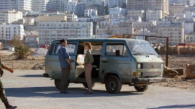 Rosamund Pike and Jon Hamm in 'Beirut.' Sife Eddine El Amine / High Wire IP, LLC