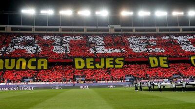 Atletico Madrid supporters before the Uefa Champions League Round of 16 second leg match between Atletico Madrid and PSV Eindhoven at Vicente Calderon stadium in Madrid, Spain, 15 March 2016. EPA/JUANJO MARTIN