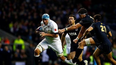 England's Ben Morgan scores a try against Argentina at the Twickenham. Darren Staples / Reuters