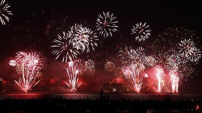 Largest Firework Display: Fireworks explode in the sky over Dubai, January 1, 2014. Reuters
