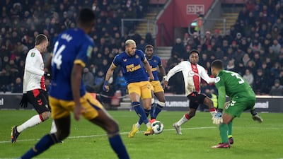 Joelinton puts Newcastle ahead. Getty