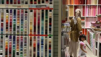 Craft Land stocks a range of thread, fabric and other supplies. Pawan Singh / The National