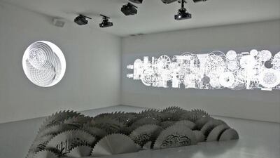 Jan 23, 2017 - Installation view of Mounir Fatmi's work Modern Times, A History of the Machine, 2009 at the Mathaf Arab Museum of Modern Art, Doha. Courtesy Mathaf
