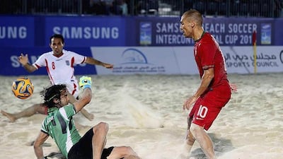 UAE, in white, came close to an almost perfect comeback against Morocco in Dubai on Tuesday evening. Francois Nel / Getty Images