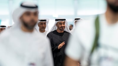Sheikh Mohamed tours the summit at Adnec