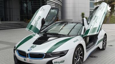 The BMW i8 has joined the Dubai Police fleet. Courtesy Dubai Police