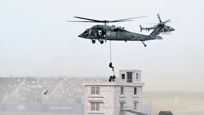 Troops during a helicopter drill. Photo: Dubai Media Office